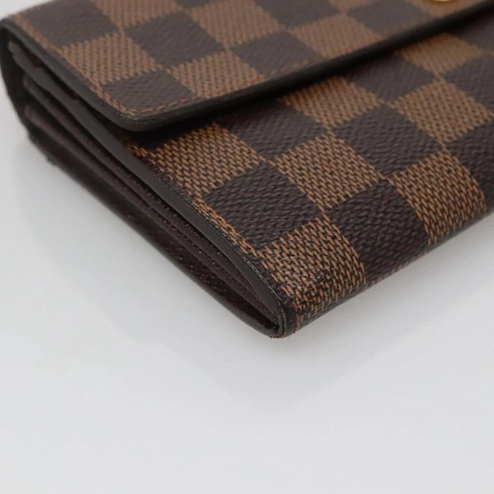 LOUIS VUITTON Damier Ebene Portefeuille Sarah Long Wallet N60491 LV Auth 135012 - Picture 5 of 16